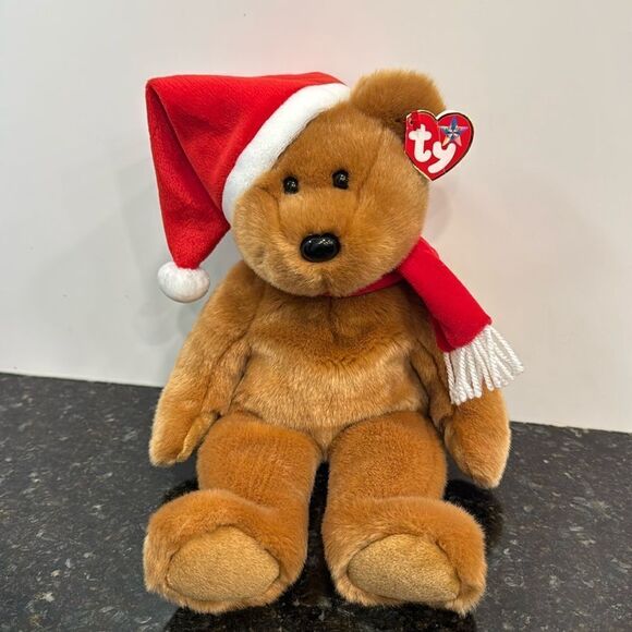 TY Teddy the Santa Bear Christmas Bear Plush Beanie Babies Buddies Buddy - Picture 1 of 10